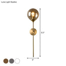 Postmodern amber and smoke grey glass wall sconce bedroom e27 bulb