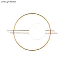 Postmodern black & brass sconce light with white glass bedroom lamp