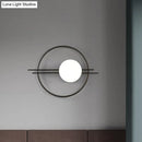 Postmodern black & brass sconce light with white glass bedroom lamp