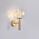 Postmodern black glass shade starry wall sconce bedroom light