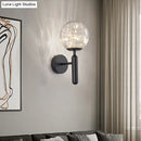 Postmodern black glass shade starry wall sconce bedroom light