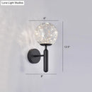 Postmodern black glass shade starry wall sconce bedroom light