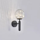 Postmodern black glass shade starry wall sconce bedroom light