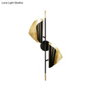 Postmodern black & gold metal sheet sconce wall light for stairway