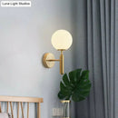 Postmodern black gold wall sconce – bedroom glass globe light 110v-120v