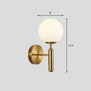 Postmodern black gold wall sconce – bedroom glass globe light 110v-120v