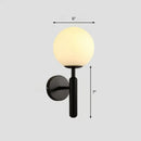 Postmodern black gold wall sconce – bedroom glass globe light 110v-120v