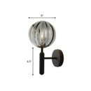Postmodern black gold wall sconce – bedroom glass globe light 110v-120v