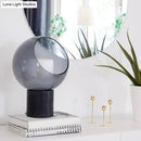 Postmodern black led table lamp bedroom globe smoked glass shade