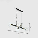 Postmodern black metal 8 head clear smoke glass chandelier dining room