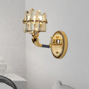 Postmodern blue & gold crystal wall mount lamp bedroom sconce