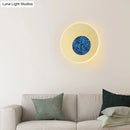 Postmodern blue round sconce light fixture – bedroom led wall light