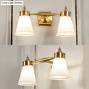 Postmodern brass and cream glass wall sconce bathroom vanity light