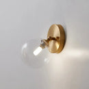 Postmodern brass and glass wall sconce bedroom light bulb included