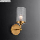 DecorBites™ Postmodern 1-Head Brass Cylinder Wall Lighting with Clear Ribbed Glass Mount