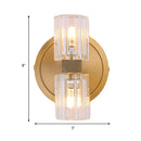 Postmodern brass finish wall light crystal bedroom fixture height