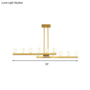 Postmodern brass linear led pendant light dining room crystal accents