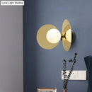 DecorBites™ Mini Milk Glass Wall Light with Gold Postmodern Design and Reflective Shields