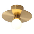 DecorBites™ Mini Milk Glass Wall Light with Gold Postmodern Design and Reflective Shields