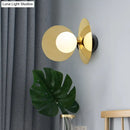 DecorBites™ Mini Milk Glass Wall Light with Gold Postmodern Design and Reflective Shields