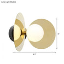 DecorBites™ Mini Milk Glass Wall Light with Gold Postmodern Design and Reflective Shields