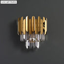 Postmodern brass tiered flush wall sconce crystal bedroom light