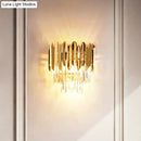 Postmodern brass tiered flush wall sconce crystal bedroom light