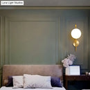 Postmodern brass white glass geometric wall sconce living room
