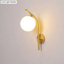 Postmodern brass white glass geometric wall sconce living room