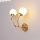 Postmodern brass white glass geometric wall sconce living room