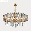 Postmodern crystal chandelier gold loop for living room