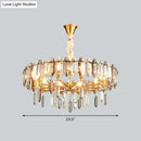 Postmodern crystal chandelier gold loop for living room