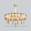 Postmodern crystal chandelier gold loop for living room