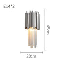 Postmodern crystal golden led wall sconce living room art deco light