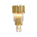 Postmodern crystal golden led wall sconce living room art deco light