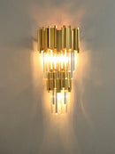 Postmodern crystal golden led wall sconce living room art deco light