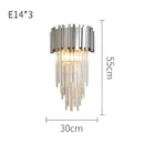Postmodern crystal golden led wall sconce living room art deco light