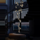 Postmodern crystal stone copper chandelier for staircase lighting