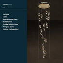 Postmodern crystal stone copper chandelier for staircase lighting