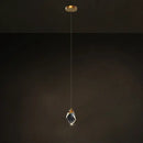 Postmodern crystal stone copper chandelier for staircase lighting