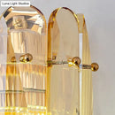 DecorBites™ Postmodern Faceted Crystal Gold Sconce Light - Half-Cylinder Wall Mount for Bedroom