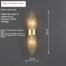 Postmodern gold and crystal copper wall lights for bedroom