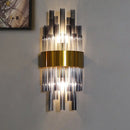 Postmodern gold and gray cylinder wall light – hallway wall lamp