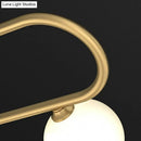 DecorBites™ Postmodern Gold Linear Island Pendant Light with Ivory Ball Glass - LED Hanging Lamp