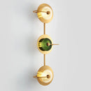 Postmodern gold and olive glass disc wall sconce living room lamp