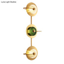 Postmodern gold and olive glass disc wall sconce living room lamp