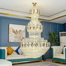 Postmodern gold and silver decorbites crystal chandelier hotel lobby