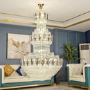 Postmodern gold and silver luxury crystal chandelier dining room light