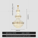 Postmodern gold and silver luxury crystal chandelier dining room light