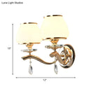 Postmodern gold and white glass crystal drop wall sconce bedroom light